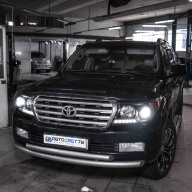 Замена штатных линз Toyota Land Cruiser 200 на светодиодные Bi-LED линзы AOZOOM A10