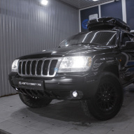 Aozoom K9 в Jeep Grand Cherokee II (WJ) и bi-led ПТФ, ДХО