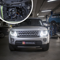 Land Rover Discovery III - сделали замену штатных ксеноновых линз на BI-LED AOZOOM Dragon Knight (2 чипа)