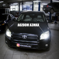 Toyota RAV4 - замена штатных линз на яркие светодиодные Bi-Led Aozoom A3 Max
