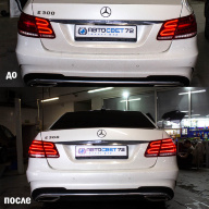 Mercedes Benz E-300 - ремонт задних фар и полировка.
