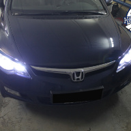 Honda Civic 4d установка линз с глазками