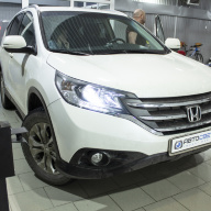 Замена штатных линз Honda CRV 4 на светодиодные би-лед модули Aozoom