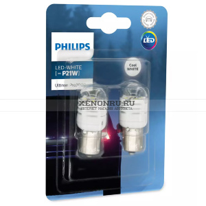 Светодиодные лампы P21W Philips Ultinon Pro3000 11498U30CWB2 